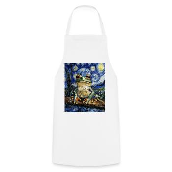 Frosch Frösche Van Gogh Style Starry Night - Kochschürze - Weiß - Vorne - AI Model Male 185 dark (185cm)