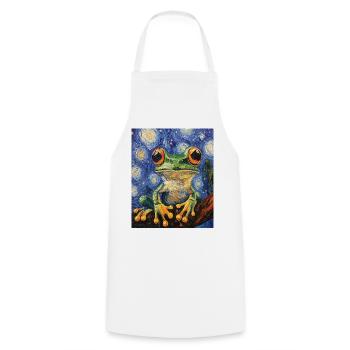 Frosch Frösche Van Gogh Style Starry Night - Kochschürze - Weiß - Vorne - AI Model Male 185 dark (185cm)