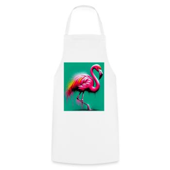Flamingo - Kochschürze - Weiß - Vorne - AI Model Male 185 dark (185cm)
