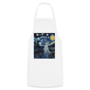 Ghost Van Gogh Style Starry Night - Cooking Apron - white - Front - AI Model Male 185 dark (185cm)