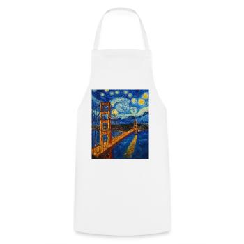 Pont du Golden Gate de San Francisco à la Van Gogh - Tablier de cuisine - blanc - Devant - AI Model Male 185 dark (185cm)
