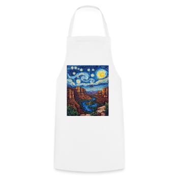 Grand Canyon Arizona USA Van Gogh Style - Cooking Apron - white - Front - AI Model Male 185 dark (185cm)