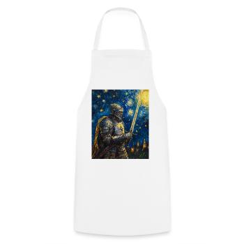 Ritter Van Gogh Style Starry Night - Cooking Apron - white - Front - AI Model Male 185 dark (185cm)