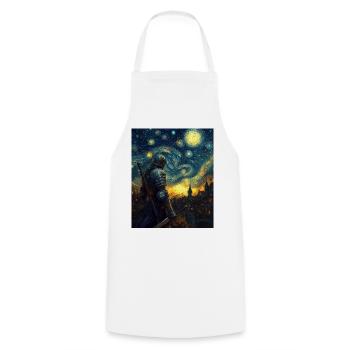 Ritter Van Gogh Style Starry Night - Cooking Apron - white - Front - AI Model Male 185 dark (185cm)