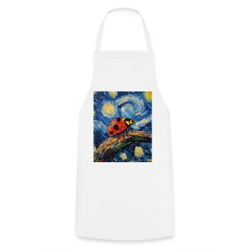 Coccinelle Van Gogh Style Nuit étoilée - Tablier de cuisine - blanc - Devant - AI Model Male 185 dark (185cm)