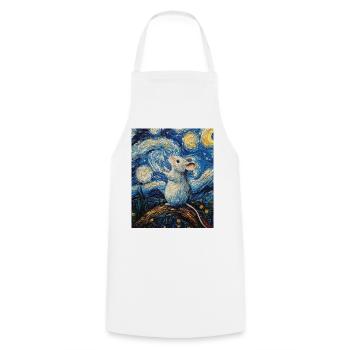 Souris mange du fromage Nuit étoilée à la Van Gogh - Tablier de cuisine - blanc - Devant - AI Model Male 185 dark (185cm)
