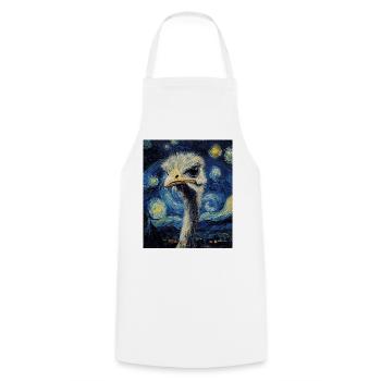 Strauß ostrich Vogel Van Gogh Style Starry Night - Kochschürze - Weiß - Vorne - AI Model Male 185 dark (185cm)