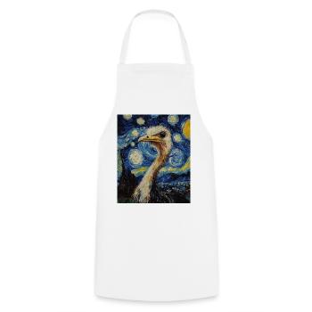Strauß ostrich Vogel Van Gogh Style Starry Night - Kochschürze - Weiß - Vorne - AI Model Male 185 dark (185cm)