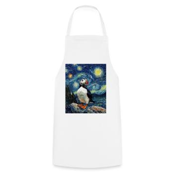 Papageientaucher Vogel Van Gogh Style Starry Night - Kochschürze - Weiß - Vorne - AI Model Male 185 dark (185cm)