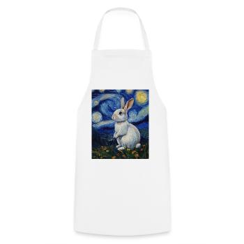 Lapin Lapin Lapin Van Gogh Style Nuit étoilée - Tablier de cuisine - blanc - Devant - AI Model Male 185 dark (185cm)