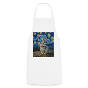 Lapin Lapin Lapin Van Gogh Style Nuit étoilée - Tablier de cuisine - blanc - Devant - AI Model Male 185 dark (185cm)