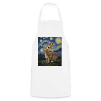 Lapin Lapin Lapin Van Gogh Style Nuit étoilée - Tablier de cuisine - blanc - Devant - AI Model Male 185 dark (185cm)