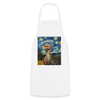 Turkey Bird Van Gogh Style - Cooking Apron - white - Front - AI Model Male 185 dark (185cm)