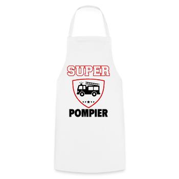 Super Firefighter, Father's Day, Christmas - Cooking Apron - white - Front - AI Model Male 185 dark (185cm)