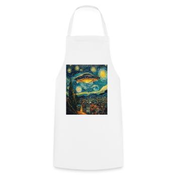 OVNI Alien Alien soucoupe volante - Tablier de cuisine - blanc - Devant - AI Model Male 185 dark (185cm)