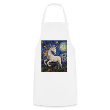 Einhorn Einhörner Unicorn Van Gogh Style - Cooking Apron - white - Front - AI Model Male 185 dark (185cm)