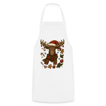 L’orignal à Noël - Tablier de cuisine - blanc - Devant - AI Model Male 185 dark (185cm)