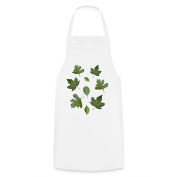 Green Leaves Autumn Nature Leaf Pattern - Cooking Apron - white - Front - AI Model Male 185 dark (185cm)