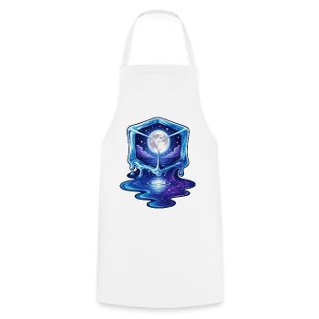 Cosmic Icecube Galaxy - Cooking Apron - white - Front - AI Model Male 185 dark (185cm)