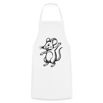 Mouse Dancing Jumping Laughing Jumping Waving Celebrating - Cooking Apron - white - Front - AI Model Male 185 dark (185cm)