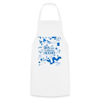 Tiny ripple in a stormy ocean (busy pattern) - Cooking Apron - white - Front - AI Model Male 185 dark (185cm)