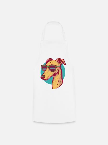 Windhund, Galgo - Kochschürze - Weiß