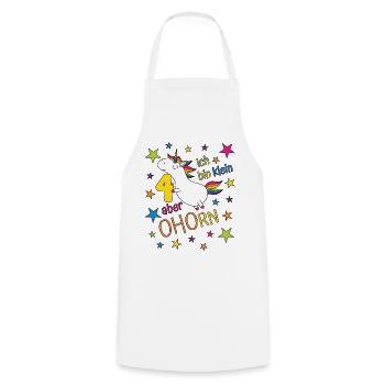 4 ans Fille Licorne Je suis petite Mais - Tablier de cuisine - blanc - Devant - AI Model Male 185 dark (185cm)