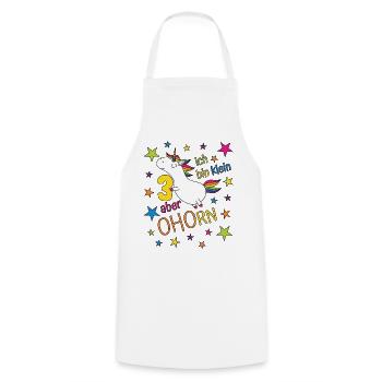 3 ans Fille Licorne Je suis petite mais érable - Tablier de cuisine - blanc - Devant - AI Model Male 185 dark (185cm)
