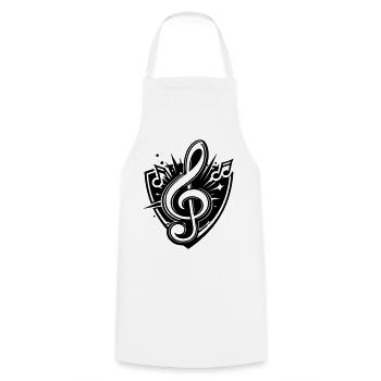 Notenschlüssel Musik Logo - Kochschürze - Weiß - Vorne - AI Model Male 185 dark (185cm)