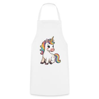 Licorne mignonne - Tablier de cuisine - blanc - Devant - AI Model Male 185 dark (185cm)