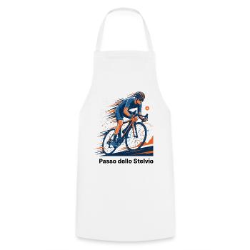Passo Dello Stelvio Cyclist Sprint Neon Motion - Kochschürze - Weiß - Vorne - AI Model Male 185 dark (185cm)