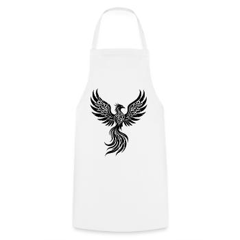 Phoenix Tribal Symbol of Rebirth - Cooking Apron - white - Front - AI Model Male 185 dark (185cm)