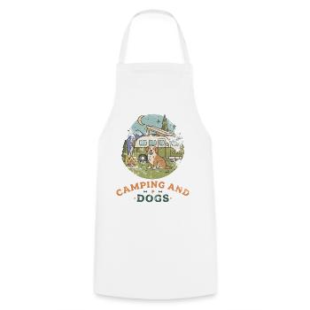 Camping And Dogs - Cooking Apron - white - Front - AI Model Male 185 dark (185cm)