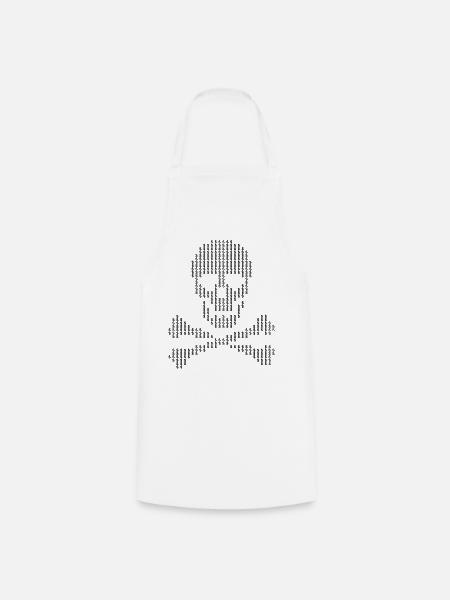 Skull Dollar Punkte, gekreuzte Knochen - Kochschürze - Weiß