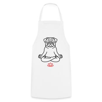 Livre de coloriage zen Pug Dog - Tablier de cuisine - blanc - Devant - AI Model Male 185 dark (185cm)