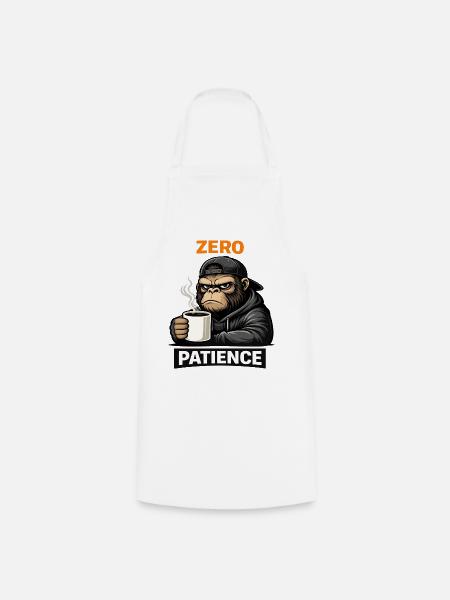 Zero Patience Monkey Streetwear - Kochschürze - Weiß