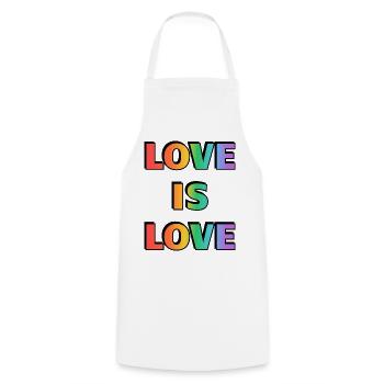 Love is Love Rainbow LGBT-Stolz - Kochschürze - Weiß - Vorne - AI Model Male 185 dark (185cm)