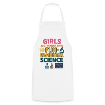 Girls Can Do Anything – Women in STEM Shirt - Cooking Apron - white - Front - AI Model Male 185 dark (185cm)