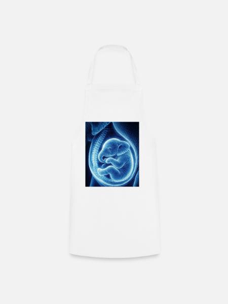 Blaues Ultraschallbaby im Mutterleib - Kochschürze - Weiß