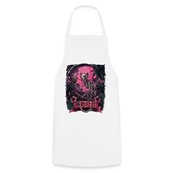 Tropical Skeleton Sunset - Cooking Apron - white - Front - AI Model Male 185 dark (185cm)