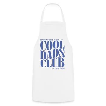 Club des papas cool - Cadeau pour futurs papas 2026 - Tablier de cuisine - blanc - Devant - AI Model Male 185 dark (185cm)