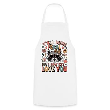 Y'all were Feral But I Low Key Love You Raccoon - Cooking Apron - white - Front - AI Model Male 185 dark (185cm)