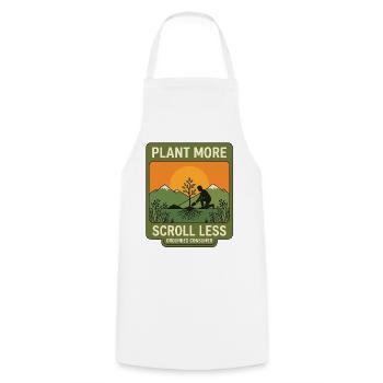 Plant More Scroll Less - Cooking Apron - white - Front - AI Model Male 185 dark (185cm)