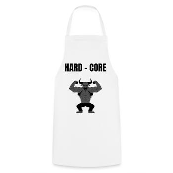 Hard Core Minotaurus Power - Kochschürze - Weiß - Vorne - AI Model Male 185 dark (185cm)
