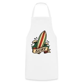 Surfing Surfboard Art Surfing Retro Surfer Surfing - Cooking Apron - white - Front - AI Model Male 185 dark (185cm)