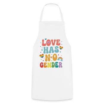 Pride Month LGBTQ - Love Has No Gender - Cooking Apron - white - Front - AI Model Male 185 dark (185cm)