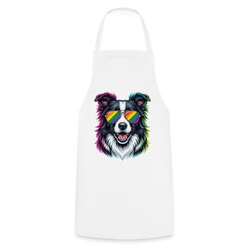 Pride-Monat LGBTQ – Border Collie - Kochschürze - Weiß - Vorne - AI Model Male 185 dark (185cm)