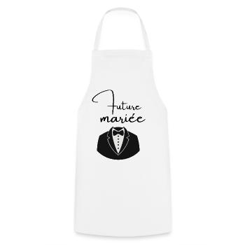 Future mariée - Tablier de cuisine - blanc - Devant - AI Model Male 185 dark (185cm)