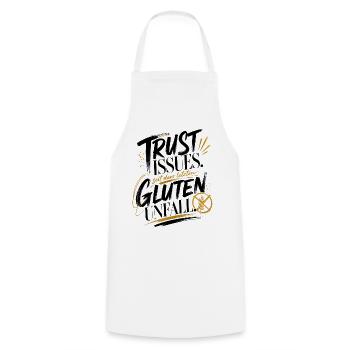 Vertrauensprobleme Glutenunfall - Kochschürze - Weiß - Vorne - AI Model Male 185 dark (185cm)