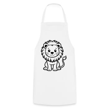 Lion - Cooking Apron - white - Front - AI Model Male 185 dark (185cm)
